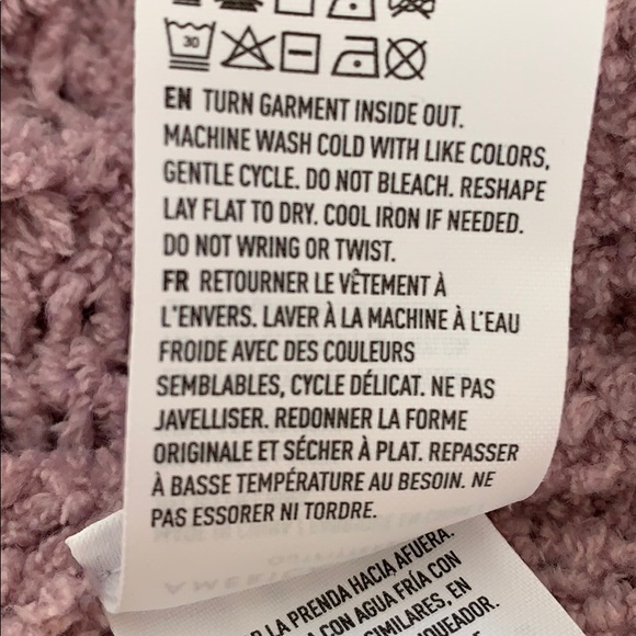 AE Dusty Rose Open Weave Cable Knit Sweater S - Picture 7 of 7